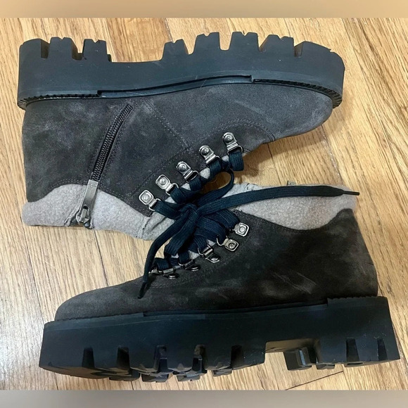 Aquatalia Angie Recycled Cashmere Trim Boot PLATFORM in grey - Picture 2 of 6